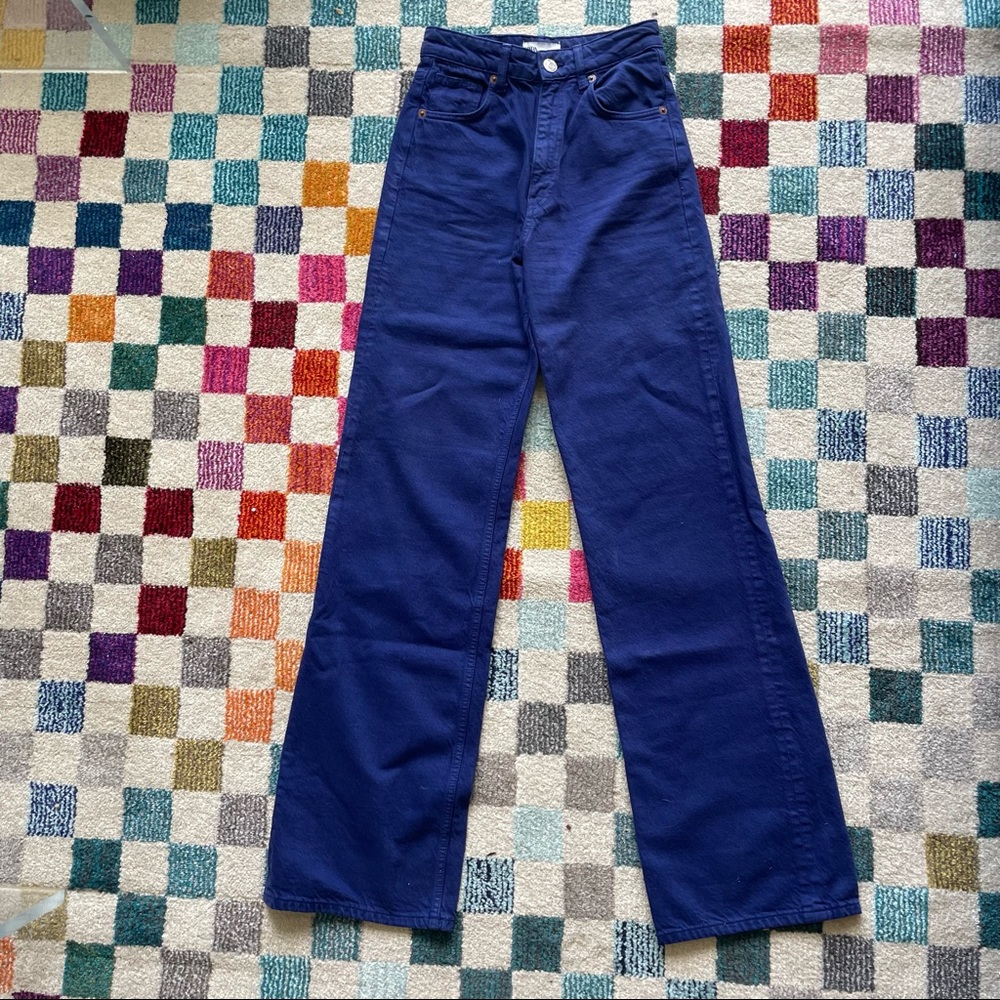 Zara Blue Wide Leg Jeans